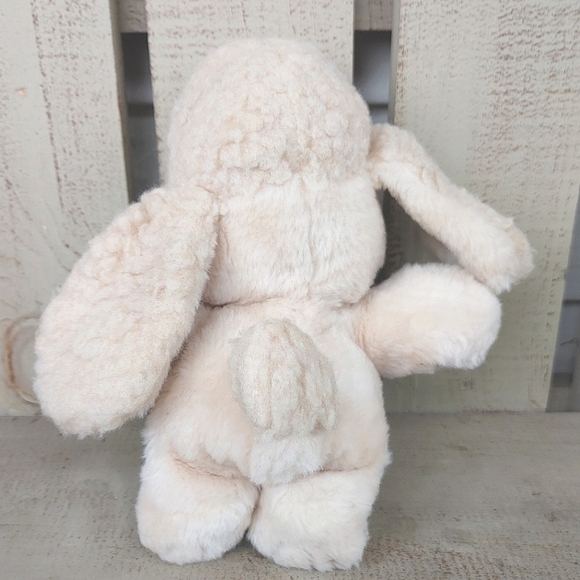 Vintage 1985 Marchon Cream Plush Poodle Puppy 9" Soft Toy Blue Eyes Floppy Ears - Picture 4 of 12